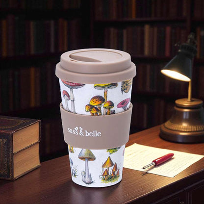 Vintage Mushroom Travel Coffee Cup, Made from Recycled Bottles Travel Mug Sass and Belle Quirky Turkey Gifts