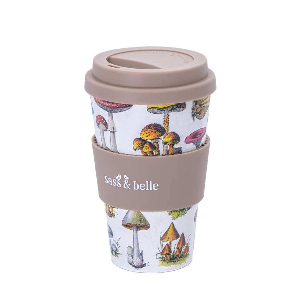 Vintage Mushroom Travel Coffee Cup, Made from Recycled Bottles Travel Mug Sass and Belle Quirky Turkey Gifts