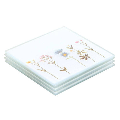 Wild Flower Floral Glass Coaster Set - Blooming Lovely Gifts Tableware & Coasters Jones Home & Gifts Quirky Turkey Gifts