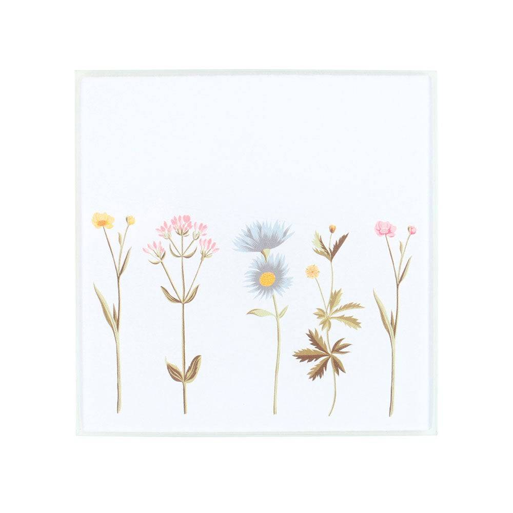 Wild Flower Floral Glass Coaster Set - Blooming Lovely Gifts Tableware & Coasters Jones Home & Gifts Quirky Turkey Gifts