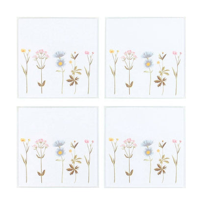 Wild Flower Floral Glass Coaster Set - Blooming Lovely Gifts Tableware & Coasters Jones Home & Gifts Quirky Turkey Gifts