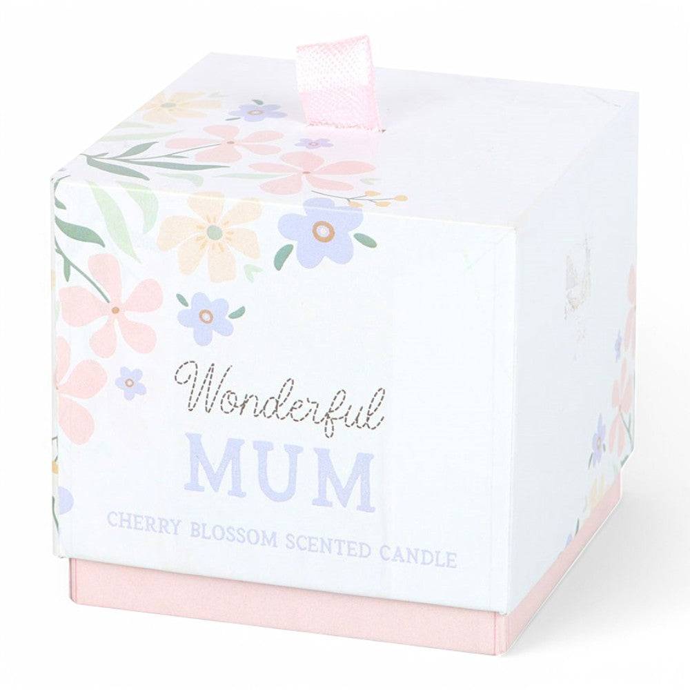 Wonderful Mum Cherry Blossom Pink Candle with Matching Box Home Fragrance Jones Home & Gifts Quirky Turkey Gifts