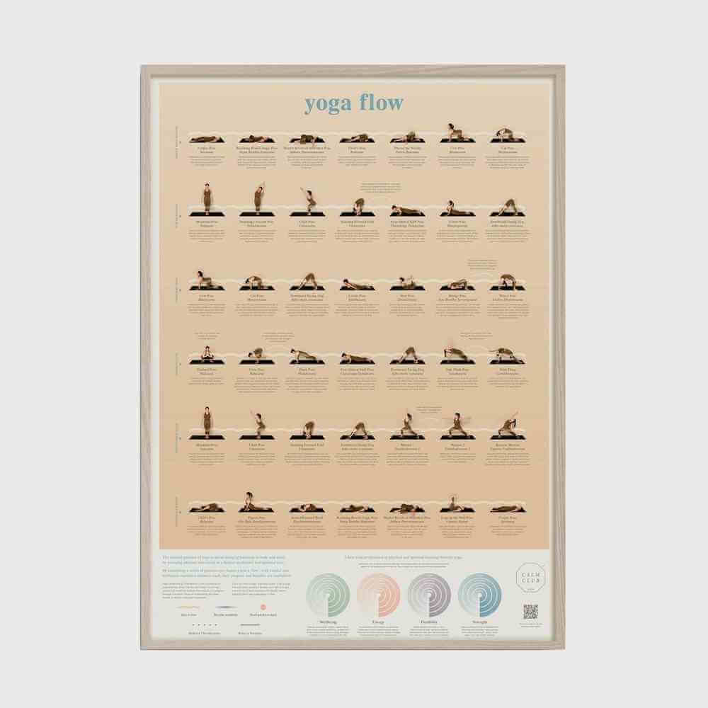 Calm Club Yoga Poses Poster with Video Tutorials Yoga Posters Calm Club Quirky Turkey Gifts