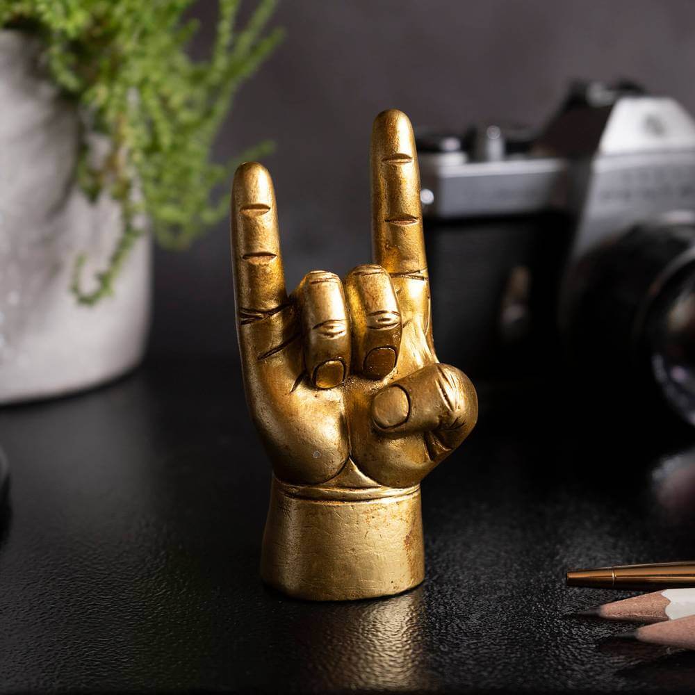You Rock, Lucky Charm, Ring Holder, Desk Tidy Rock Icon, Mini Rock On Salute Desk Organizers Luckies Quirky Turkey Gifts
