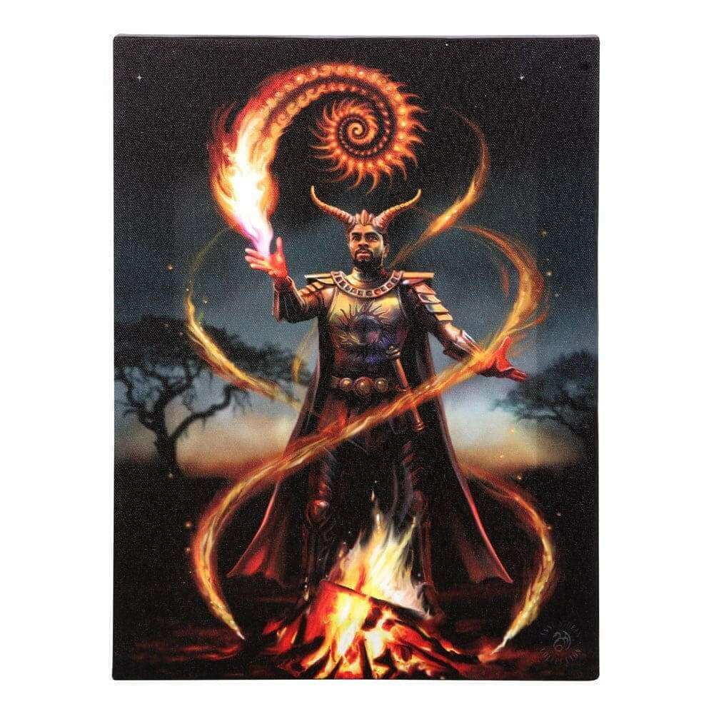 Anne Stokes Fire Element Wizard Canvas Plaque Wall Art Decor Wall Art's Anne Stokes Quirky Turkey Gifts