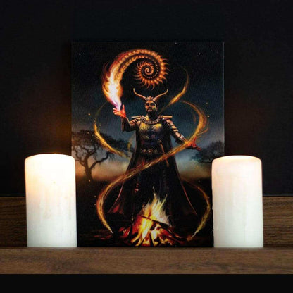 Anne Stokes Fire Element Wizard Canvas Plaque Wall Art Decor Wall Art's Anne Stokes Quirky Turkey Gifts
