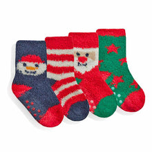 Cosy Christmas Gripper Socks for Babies - Fluffy Festive Twin Pack. Novelty Socks Fashion Accessories Quirky Turkey Gifts