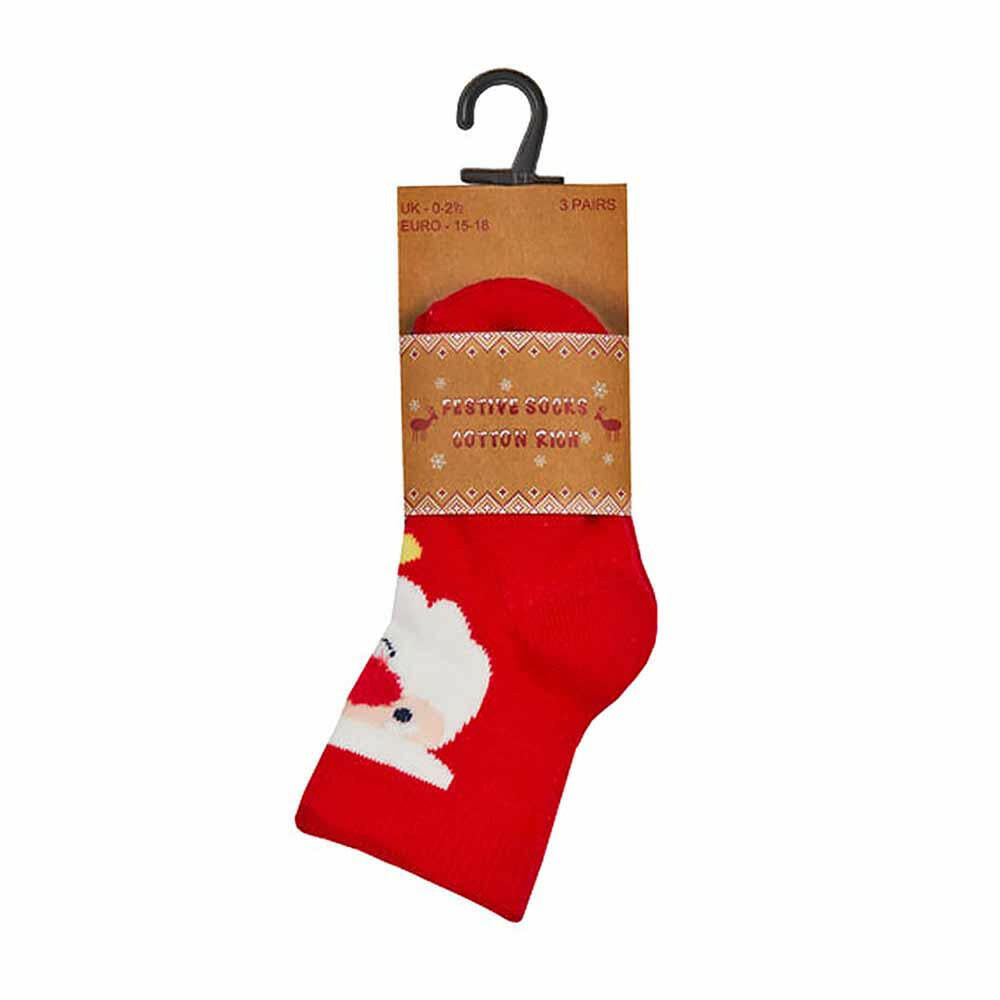 Baby Toddler Christmas Socks Festive Santa Elf 3 Pack Novelty Socks Fashion Accessories Quirky Turkey Gifts