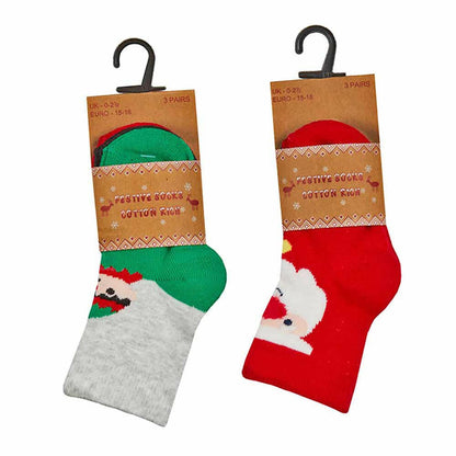 Baby Toddler Christmas Socks Festive Santa Elf 3 Pack Novelty Socks Fashion Accessories Quirky Turkey Gifts