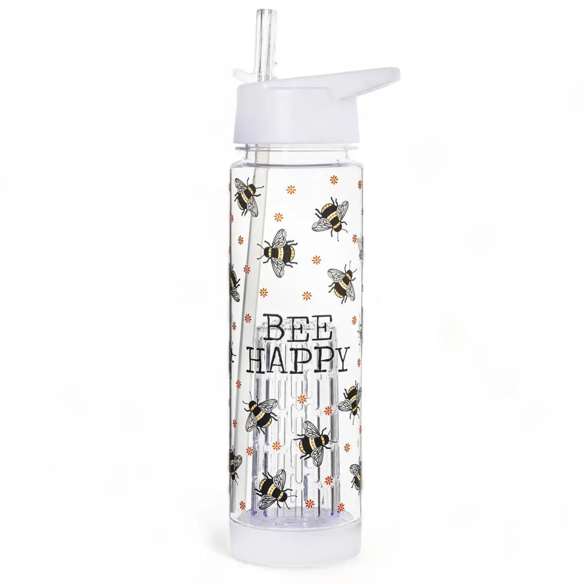 Bee Happy Water Bottle with Infuser Drinkware Sass and Belle Quirky Turkey Gifts