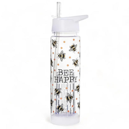 Bee Happy Water Bottle with Infuser Drinkware Sass and Belle Quirky Turkey Gifts