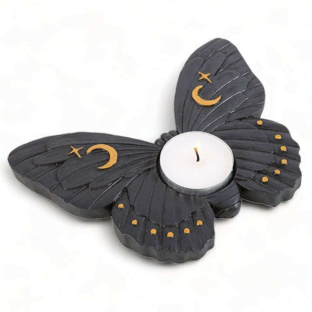 Black Moth Tealight Candle Holder for Enchanting Decor Tea Light Holder Spirit of equinox Quirky Turkey Gifts