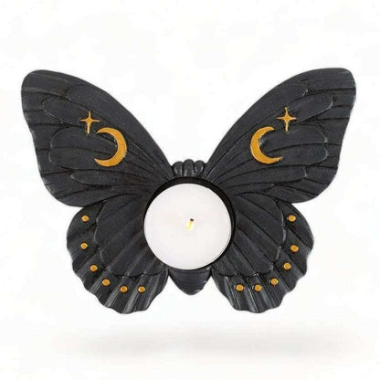 Black Moth Tealight Candle Holder for Enchanting Decor Tea Light Holder Spirit of equinox Quirky Turkey Gifts