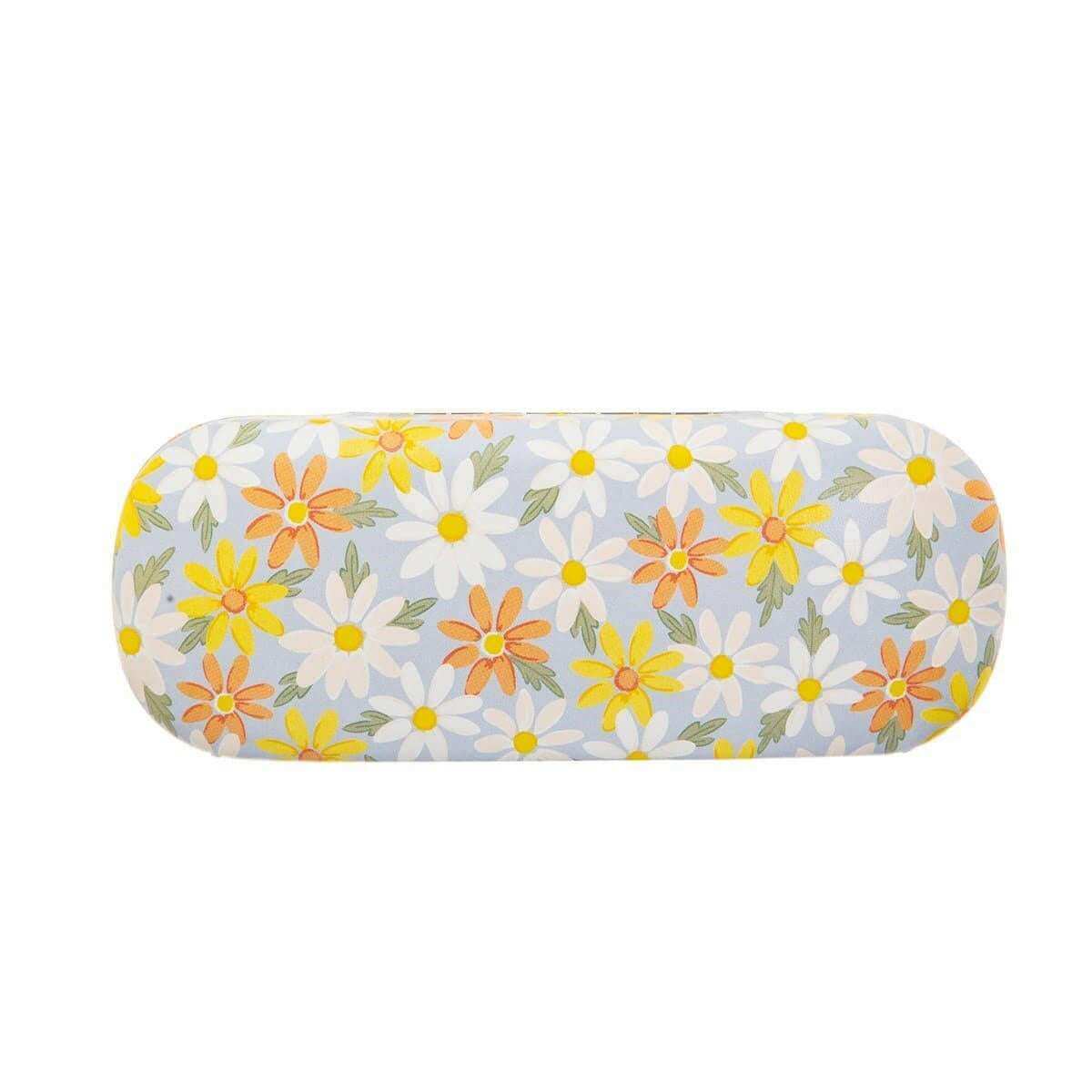 Blue Daisy Print Glasses Case with Cleaning Cloth Eyewear Cases & Holders Sass and Belle Quirky Turkey Gifts