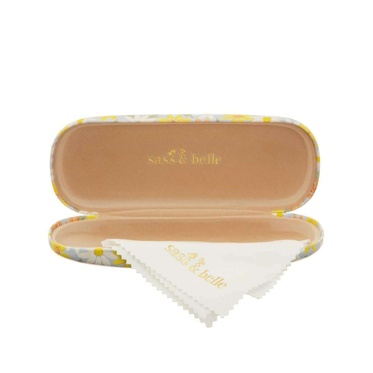 Blue Daisy Print Glasses Case with Cleaning Cloth Eyewear Cases & Holders Sass and Belle Quirky Turkey Gifts