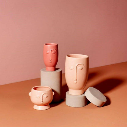 Blush Pink Matt Face Flower Vase Home Decor VASES Sass and Belle Quirky Turkey Gifts