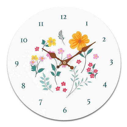 Botanical Floral Wall Clock - Mothers Day Gift 28cm Round Clock Wall Clocks Jones Home & Gifts Quirky Turkey Gifts