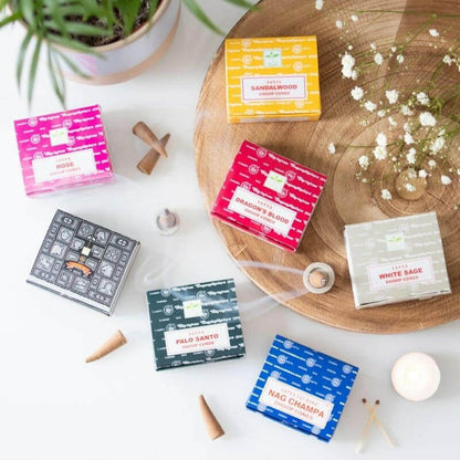Box 12 Dhoop Incense Cones by Satya with Cone Holder Home Fragrance Satya Quirky Turkey Gifts