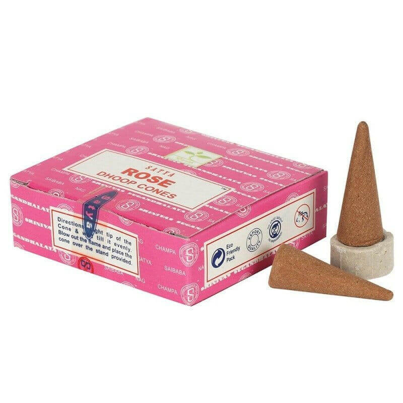 Box 12 Dhoop Incense Cones by Satya with Cone Holder Home Fragrance Satya Quirky Turkey Gifts