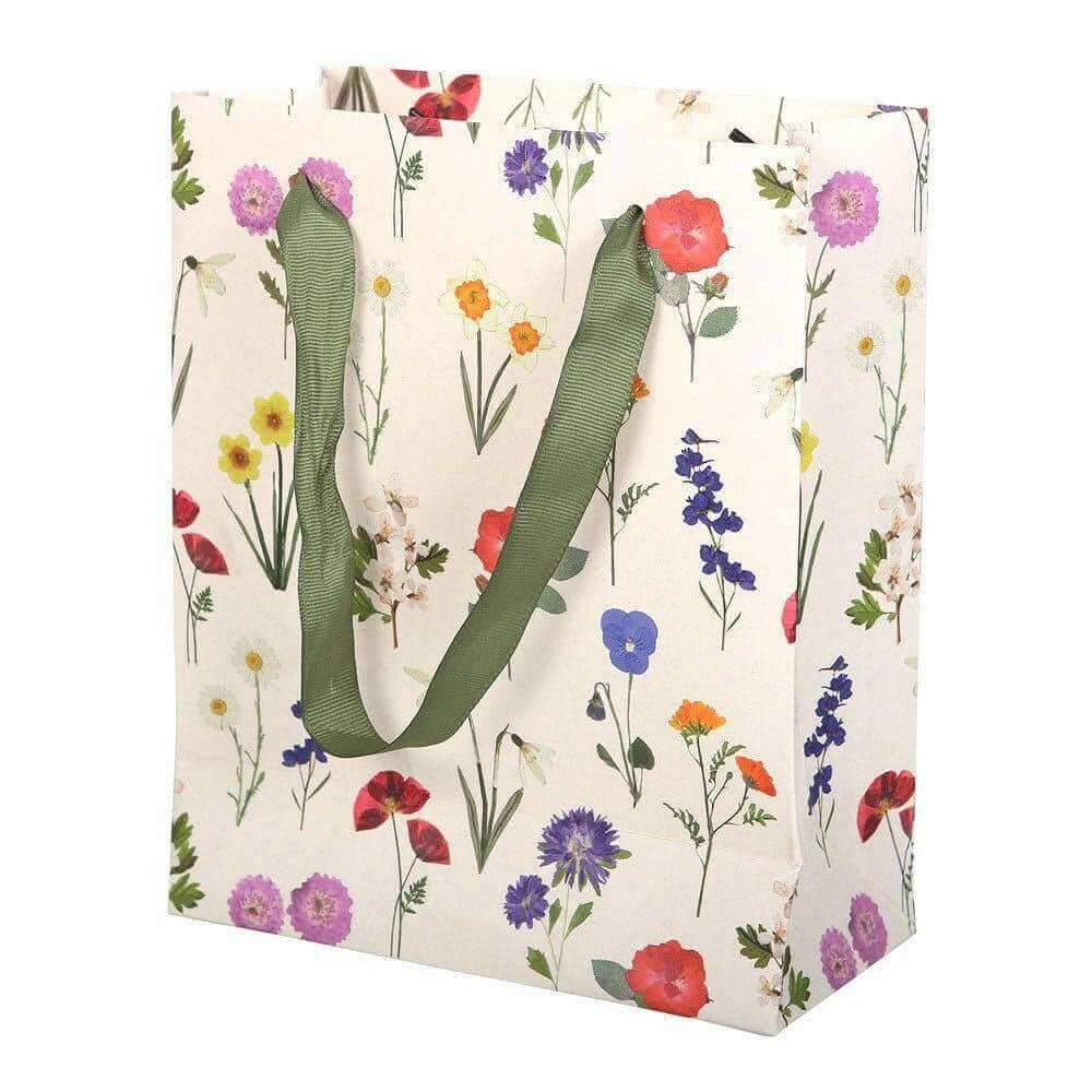 British Wildflower Gift Bag 23cm Medium Size Gift Bag Sil Quirky Turkey Gifts