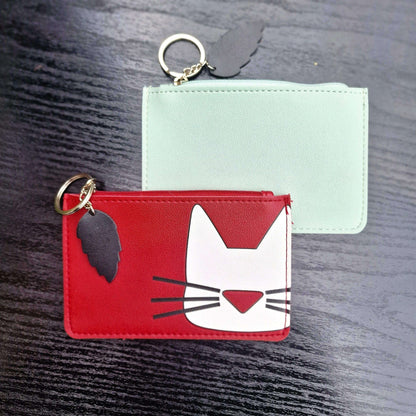 Cat Face Zipped Faux Leather Purses with Keyring Purses and Wallets The Fashion Gift Shop Quirky Turkey Gifts