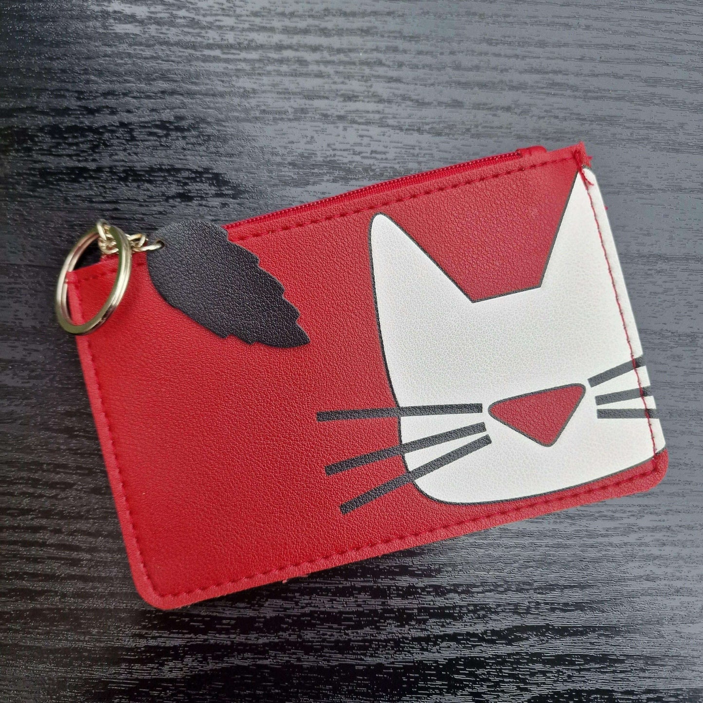 Cat Face Zipped Faux Leather Purses with Keyring Purses and Wallets The Fashion Gift Shop Quirky Turkey Gifts