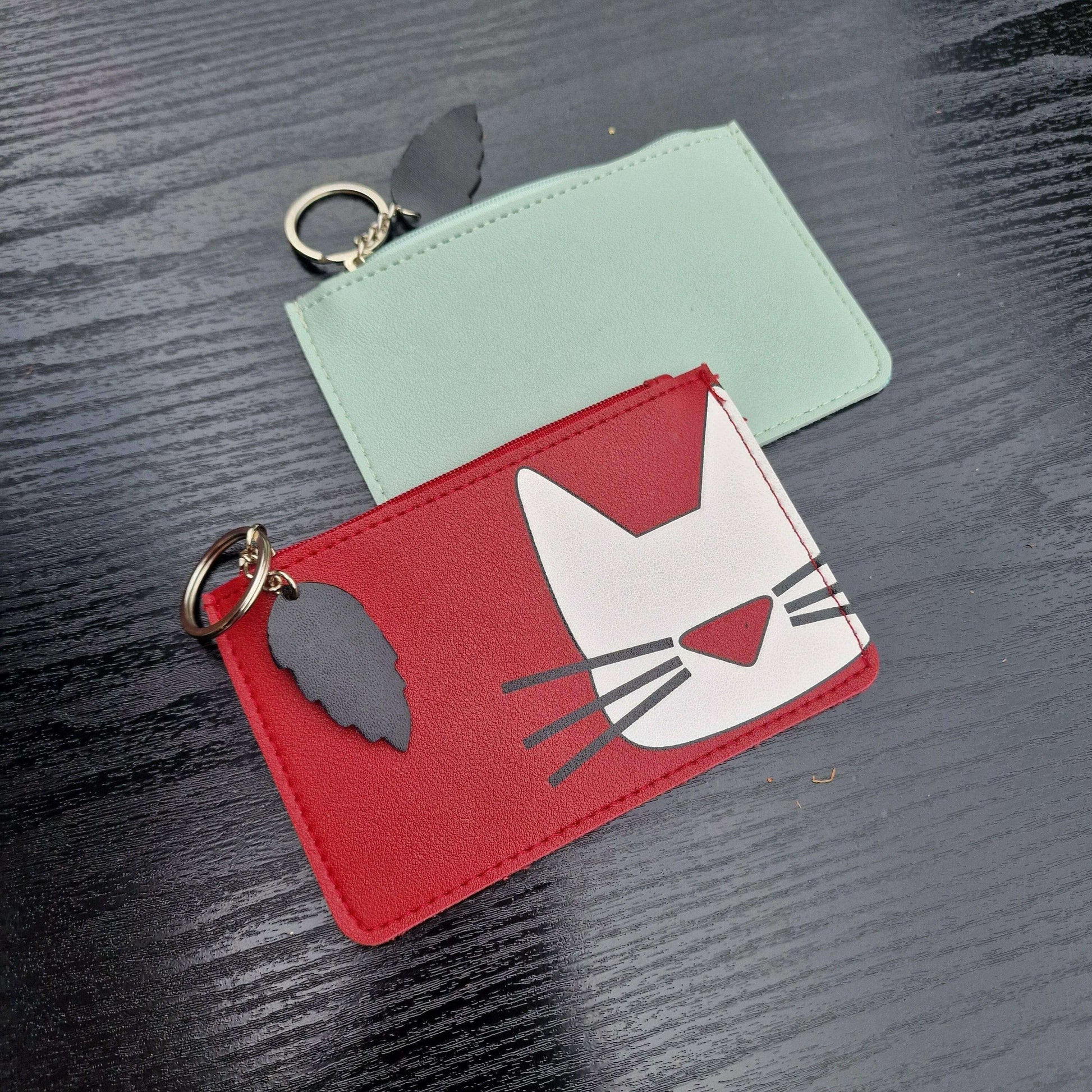Cat Face Zipped Faux Leather Purses with Keyring Purses and Wallets The Fashion Gift Shop Quirky Turkey Gifts