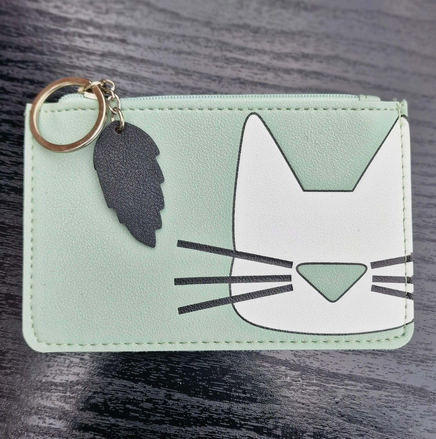 Cat Face Zipped Faux Leather Purses with Keyring Purses and Wallets The Fashion Gift Shop Quirky Turkey Gifts