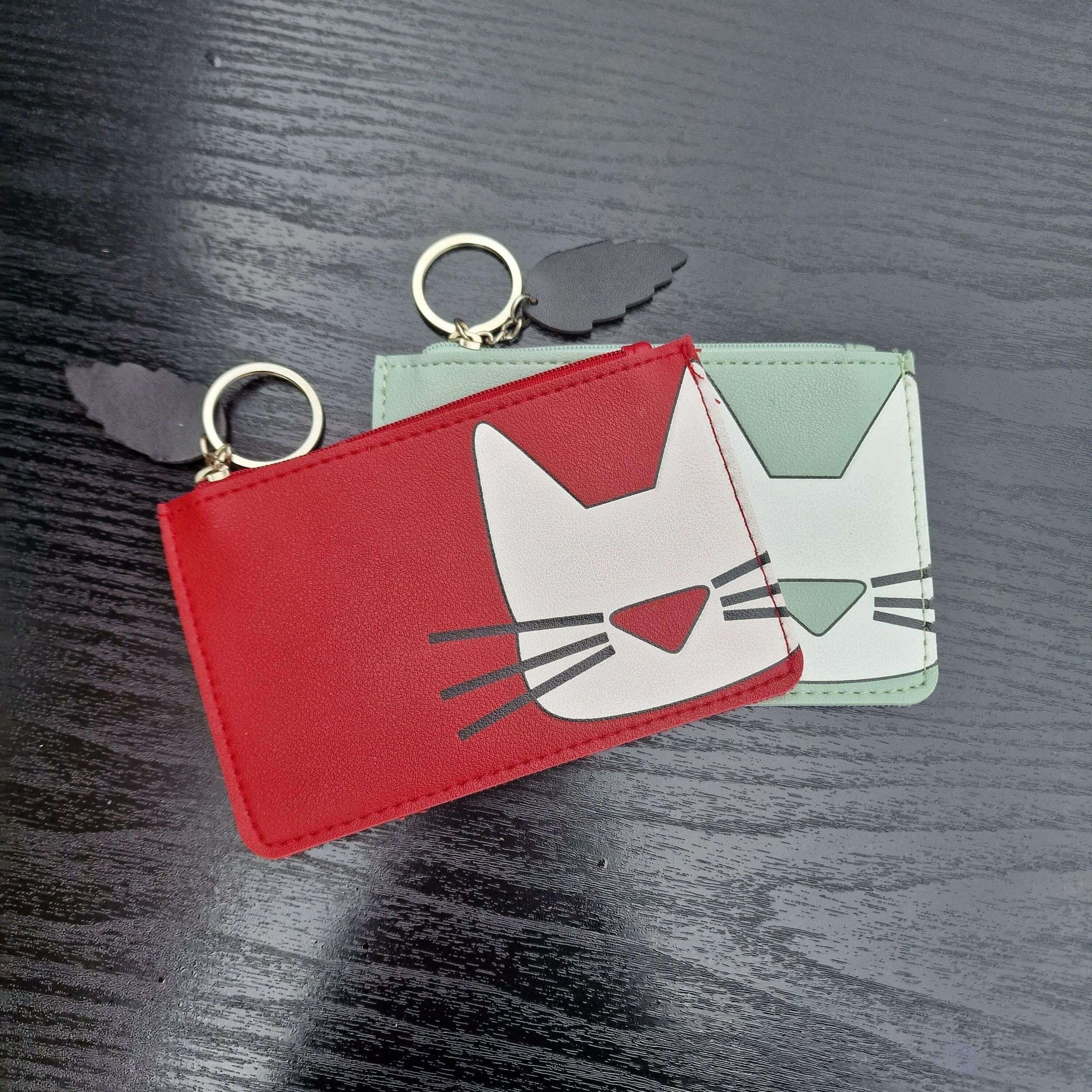 Cat Face Zipped Faux Leather Purses with Keyring Purses and Wallets The Fashion Gift Shop Quirky Turkey Gifts