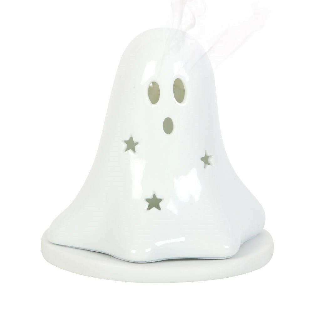 Halloween Ceramic Dual Ghost Tealight Holder and Incense Cone Plate Home Fragrance Spirit of equinox Quirky Turkey Gifts