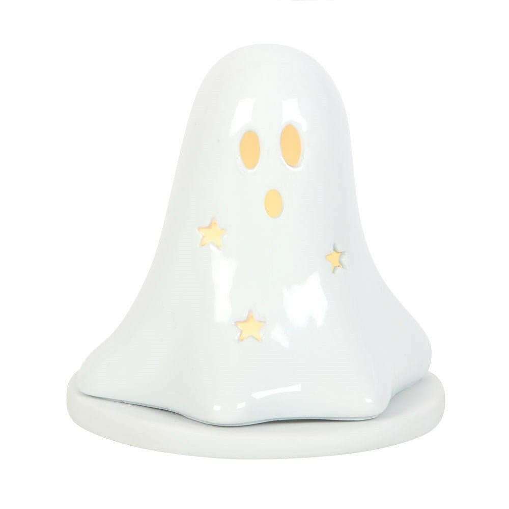 Halloween Ceramic Dual Ghost Tealight Holder and Incense Cone Plate Home Fragrance Spirit of equinox Quirky Turkey Gifts