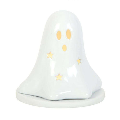 Halloween Ceramic Dual Ghost Tealight Holder and Incense Cone Plate Home Fragrance Spirit of equinox Quirky Turkey Gifts
