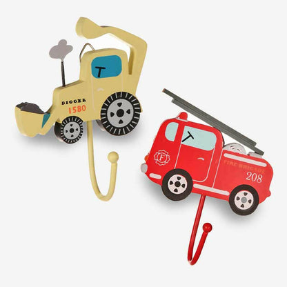 Fire Engine, Green Tractor & Digger, Kids Wall Hooks and Drawer Knobs Kids Wall Hook Sass and Belle Quirky Turkey Gifts