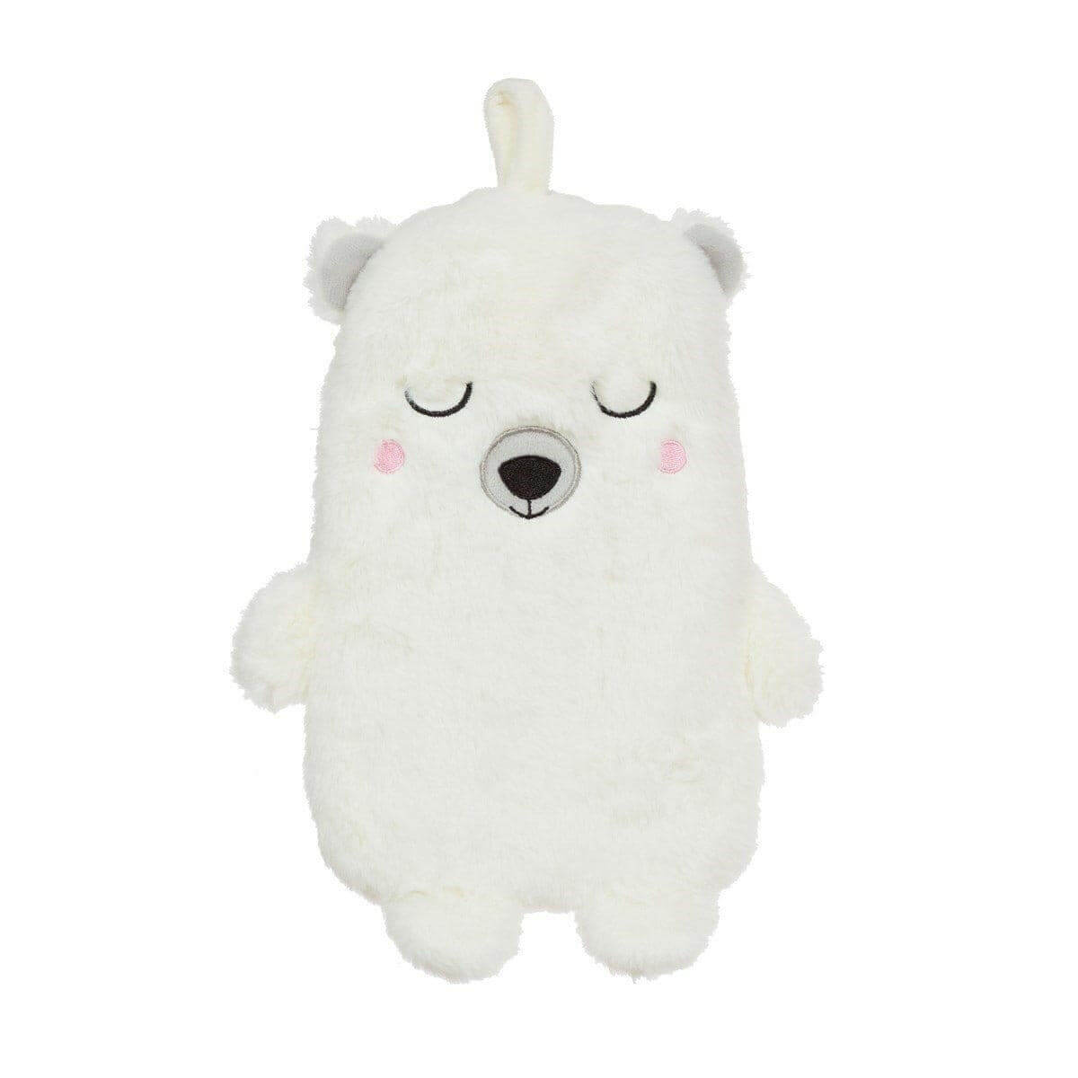 Cosy Polar Bear Hot Water Bottle, Super Soft, with Hanging Loop Hot Water Bottles Sass and Belle Quirky Turkey Gifts