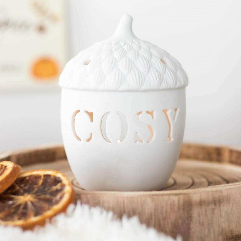 Cosy White Acorn Tealight Holder Tea Light Holder Jones Home & Gifts Quirky Turkey Gifts