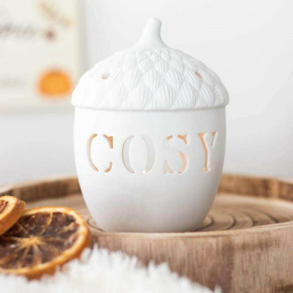Cosy White Acorn Tealight Holder Tea Light Holder Jones Home & Gifts Quirky Turkey Gifts