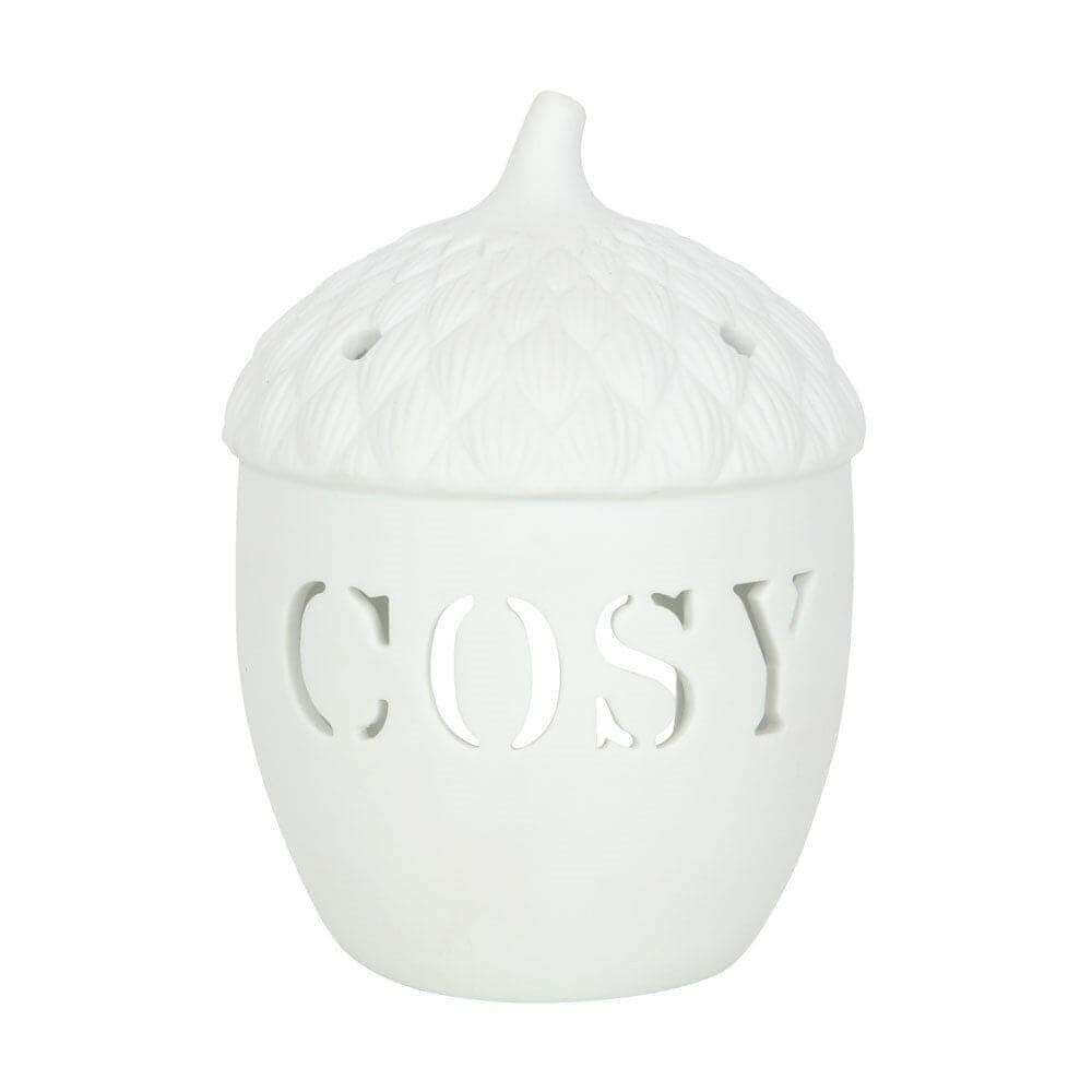 Cosy White Acorn Tealight Holder Tea Light Holder Jones Home & Gifts Quirky Turkey Gifts