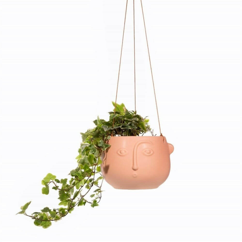 Face Hanging Planter Matte Pink and Matte Black Pots & Planters Sass and Belle Quirky Turkey Gifts
