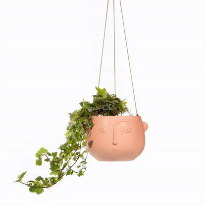 Face Hanging Planter Matte Pink and Matte Black Pots & Planters Sass and Belle Quirky Turkey Gifts
