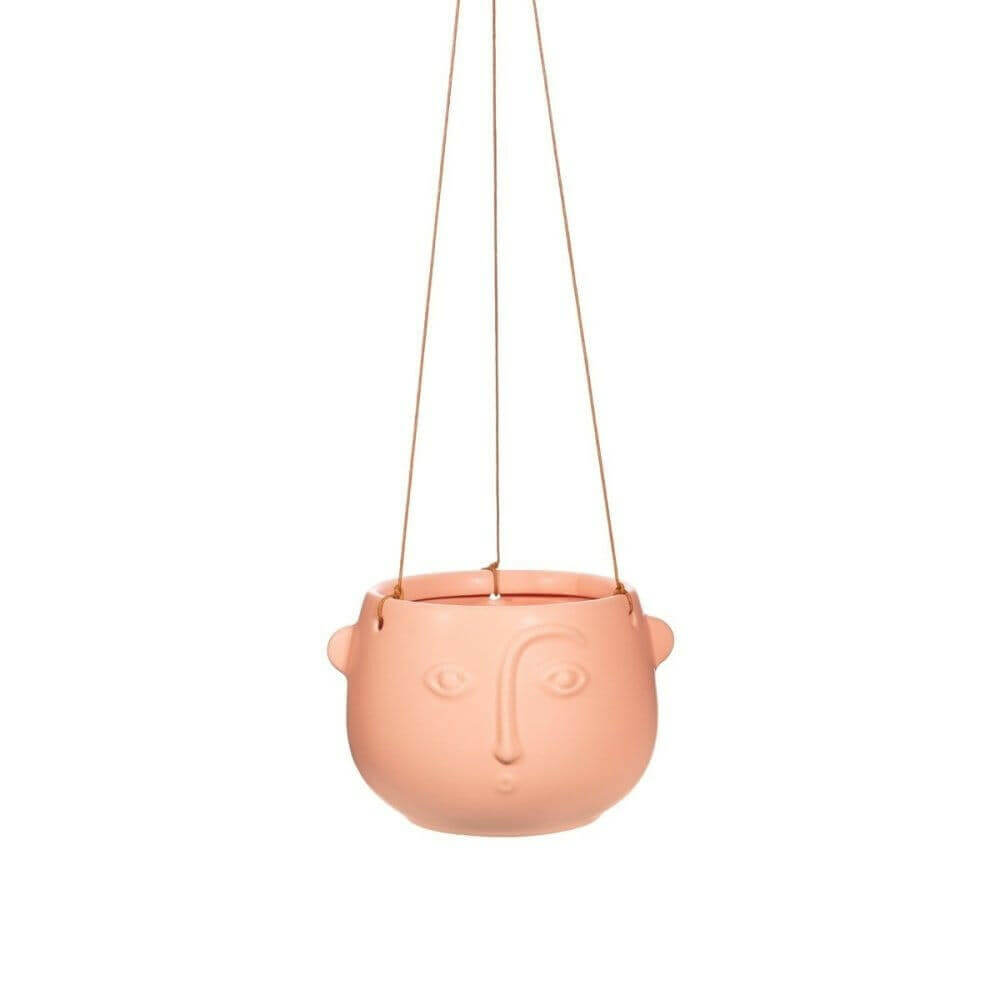 Face Hanging Planter Matte Pink and Matte Black Pots & Planters Sass and Belle Quirky Turkey Gifts