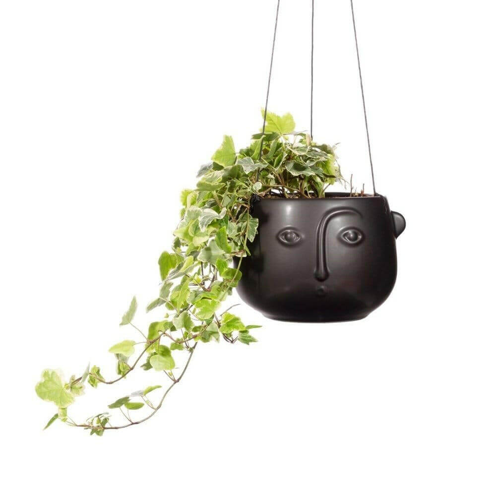 Face Hanging Planter Matte Pink and Matte Black Pots & Planters Sass and Belle Quirky Turkey Gifts
