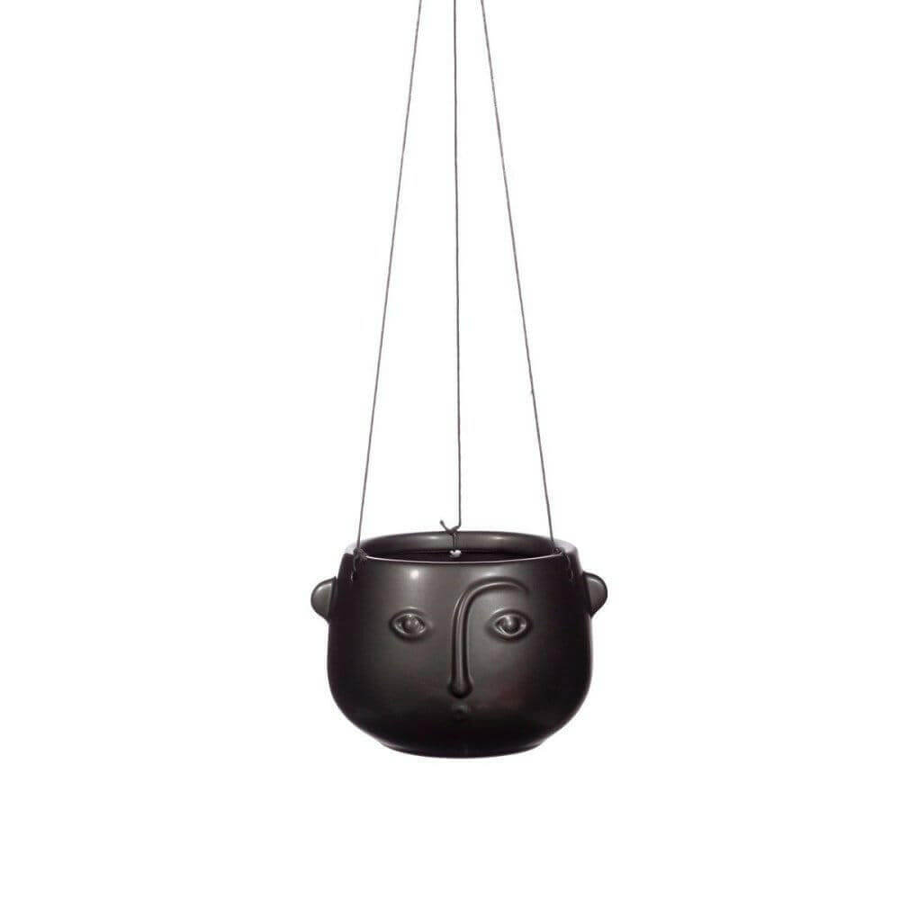 Face Hanging Planter Matte Pink and Matte Black Pots & Planters Sass and Belle Quirky Turkey Gifts