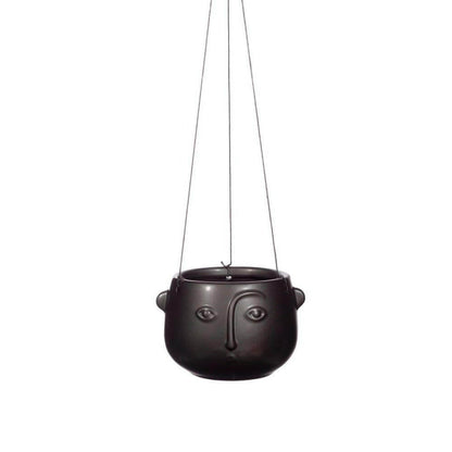Face Hanging Planter Matte Pink and Matte Black Pots & Planters Sass and Belle Quirky Turkey Gifts