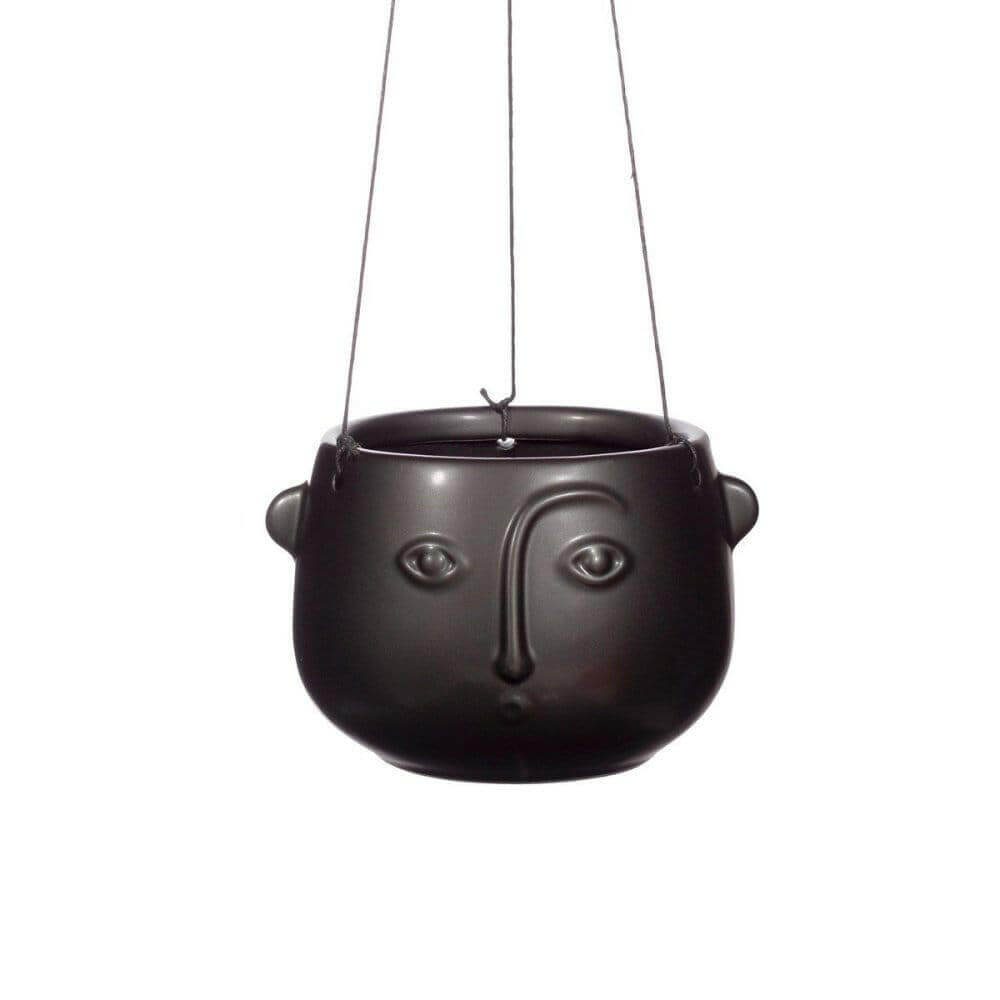 Face Hanging Planter Matte Pink and Matte Black Pots & Planters Sass and Belle Quirky Turkey Gifts