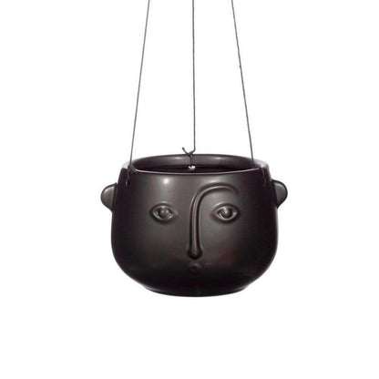 Face Hanging Planter Matte Pink and Matte Black Pots & Planters Sass and Belle Quirky Turkey Gifts