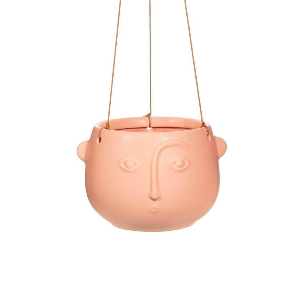 Face Hanging Planter Matte Pink and Matte Black Pots & Planters Sass and Belle Quirky Turkey Gifts