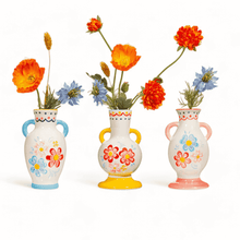 Folk Floral Small Vase Assorted Colours by Sass and Belle Vases & Flower Jugs Sass and Belle Quirky Turkey Gifts