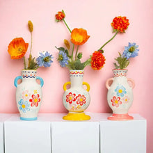 Folk Floral Small Vase Assorted Colours by Sass and Belle Vases & Flower Jugs Sass and Belle Quirky Turkey Gifts