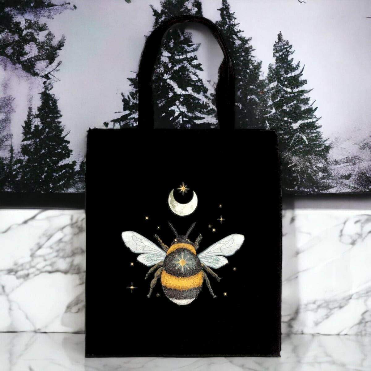 Forest Bee Cotton Tote Bag: Reusable Shopping Bags that are Eco-Friendly Lunch Boxes & Totes Spirit of equinox Quirky Turkey Gifts
