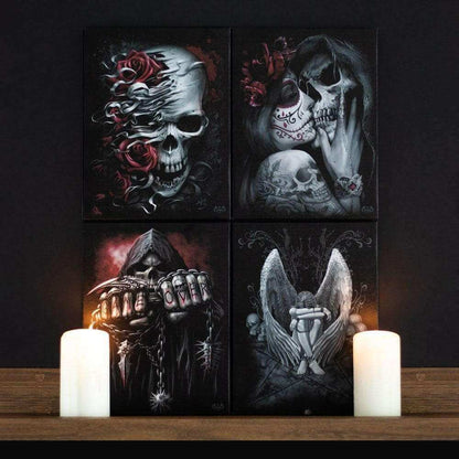 Game Over By Spiral Direct Grim Reaper Wall Canvas Plaque Wall Art's Spiral Direct Quirky Turkey Gifts